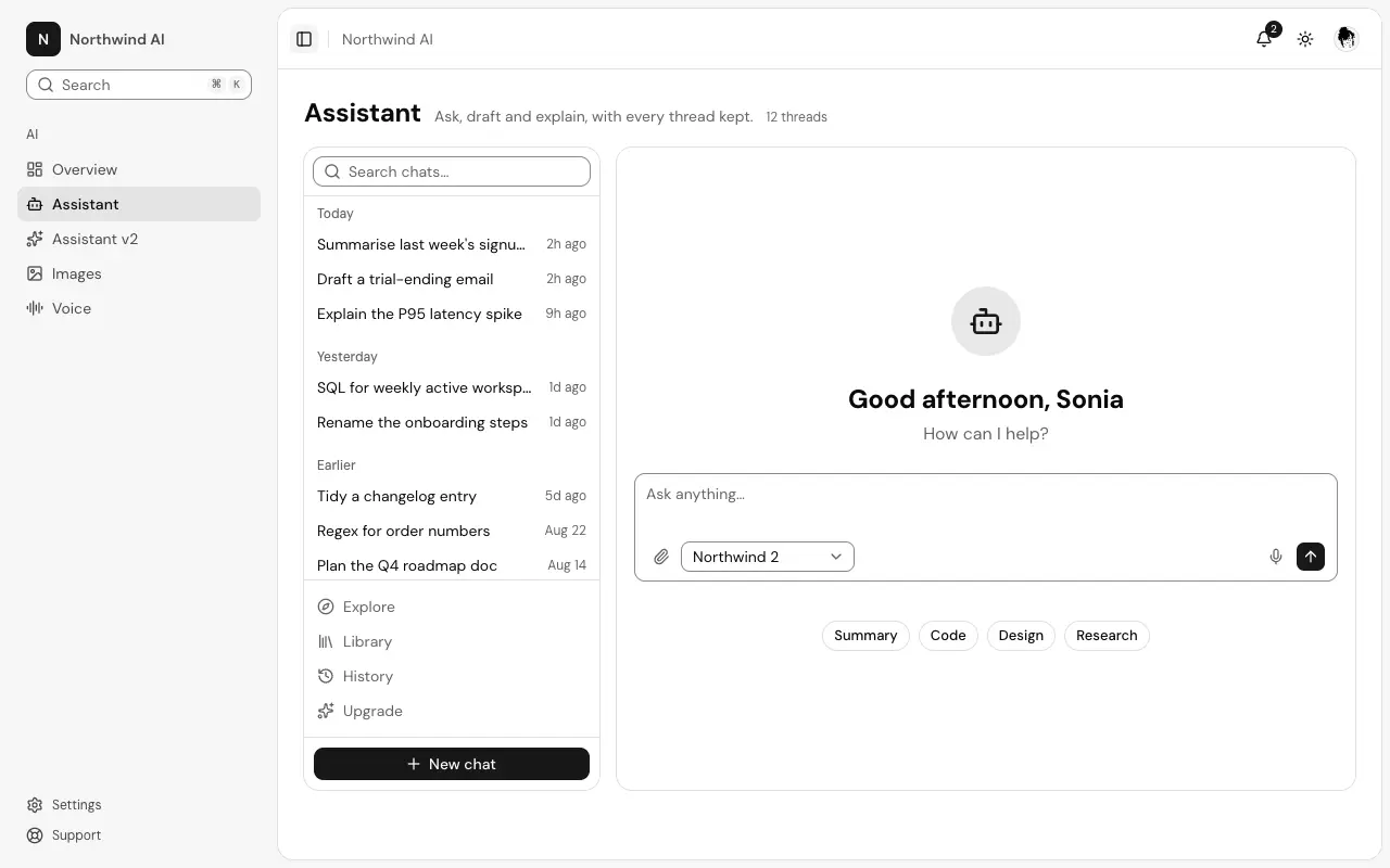 The Assistant page