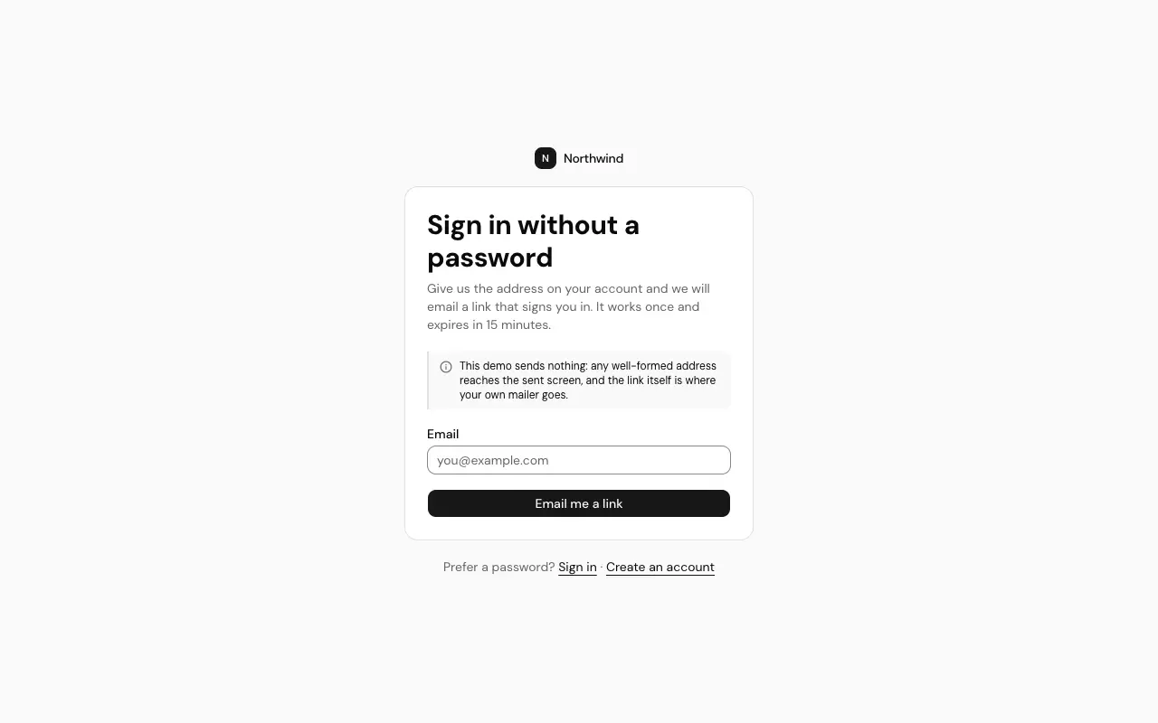 The Magic link page