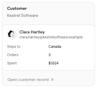 The Customer card